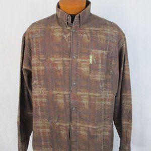 Columbia River Lodge Buck Print Shirt Brown Long